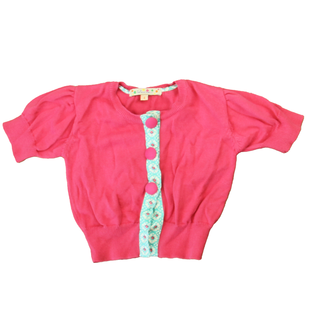 LOLA ET MOI Girls Pink | Turquoise Cardigan size: 4T